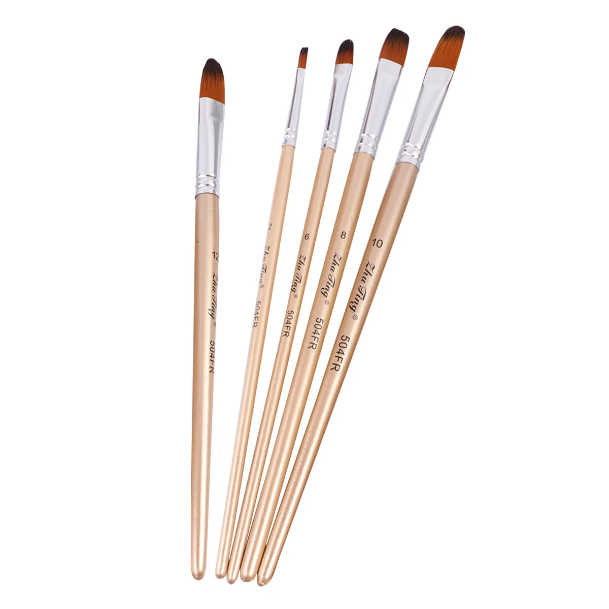 1 Set of 5Pcs Multi-function Nylon Paintbrush Paint Brush Painting Tool for Watercolor Painting Oil Painting (Rose Gold Head)