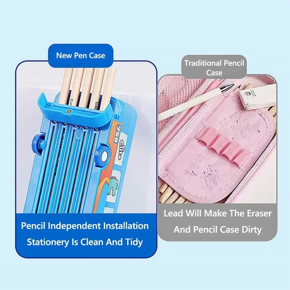 New Metal Pencil Case Three-layers Large Capacity Multi-functional Stationery Box Car Shape Pen Box Back To School Gift