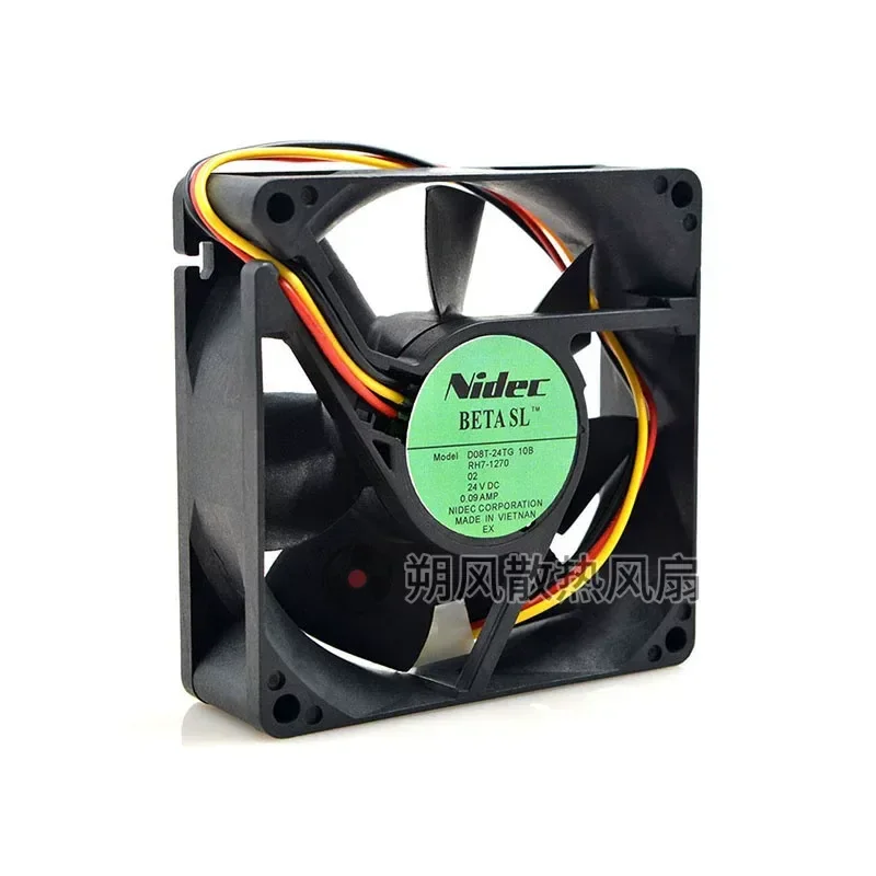 for Nidec D08T-24TG 10B 8025 8CM 24V 0.09A 3-Wire Variable Frequency Cooling Fan