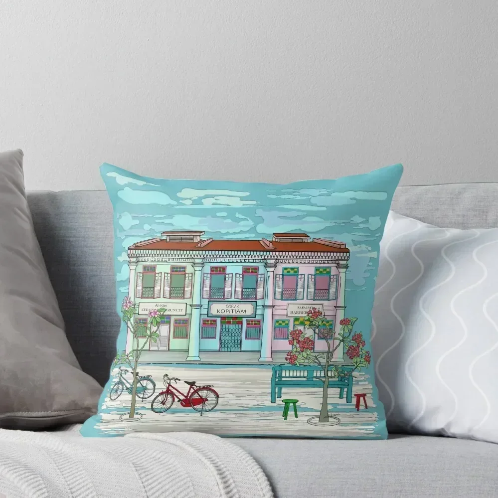 

PERANAKAN SHOPHOUSE Turquoise Throw Pillow Cushions For Sofa Cushions For Children pillow