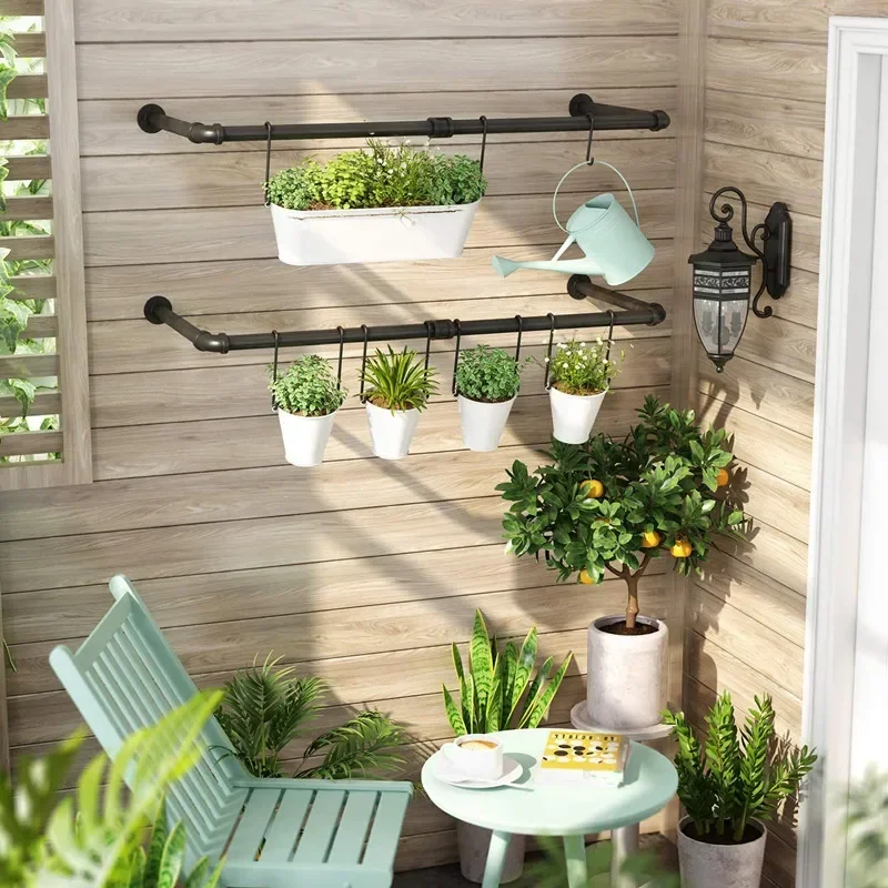 Clothing Rail Industrial Feng Shui Pipe Hanging Clothes Rack Stand Wall Display Coat Rack Wall Mounted Iron Clothes Hanger