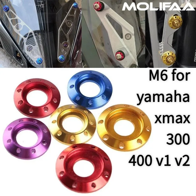

Motorcycle CNC Aluminum Windshield Bracket Bolts Gaskets M6 For YAMAHA XMAX 300 400 V1 V2 V3 Screws Hollow Washer Accessories