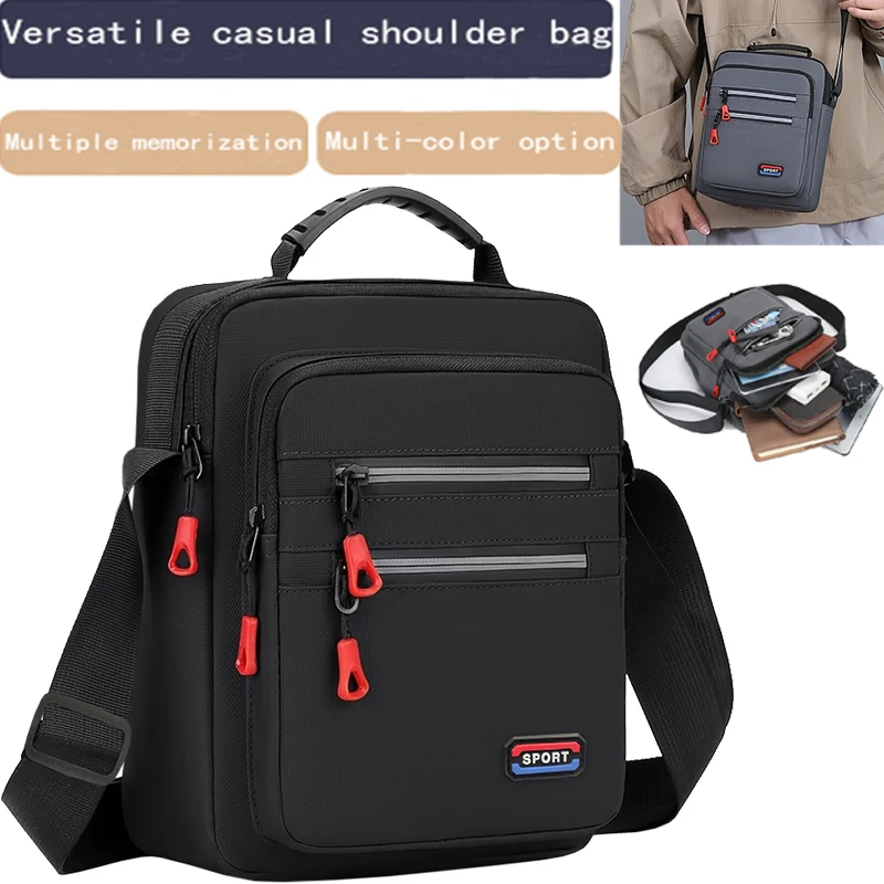Classic Multi‑pocket Sport Shoulder Bag Durable Water‑resistant Nylon Crossbody Handbag for Men Everyday Casual Wear