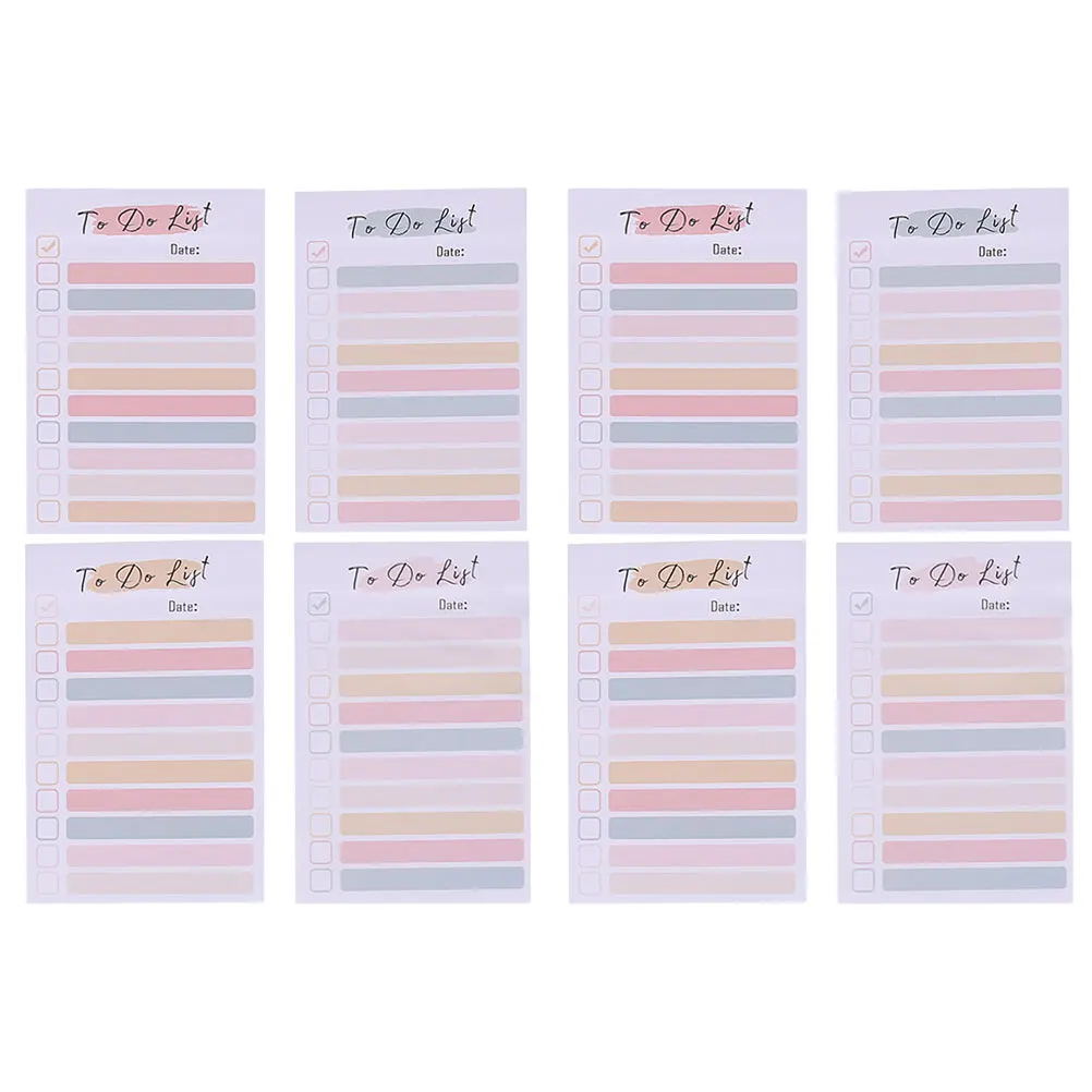 8 كتب لوحات مذكرة ملونة قابلة للتمزيق محمولة للقيام بقائمة المكتب والمنزل للاستخدام اليومي ملصقات مذكرة للقيام بقائمة الوسادة