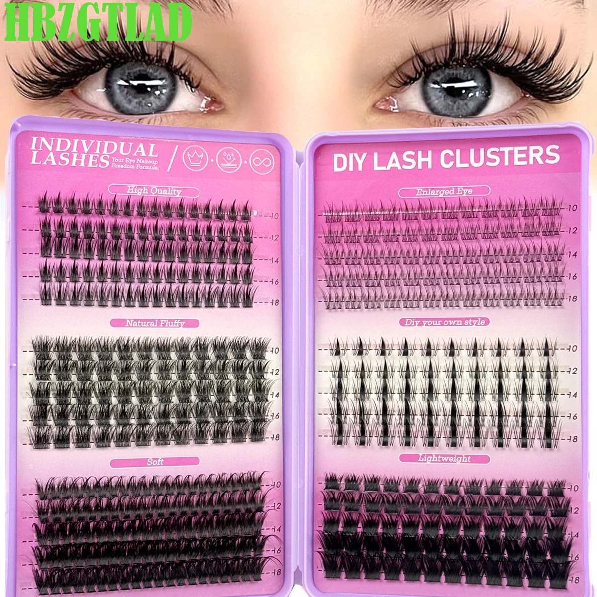 Neue 32-reihige 512-Cluster-Mix-Wimpern, natürlicher Manga-Look, DIY-Wimpernverlängerung, wiederverwendbare natürliche Wimpern – Detail 19