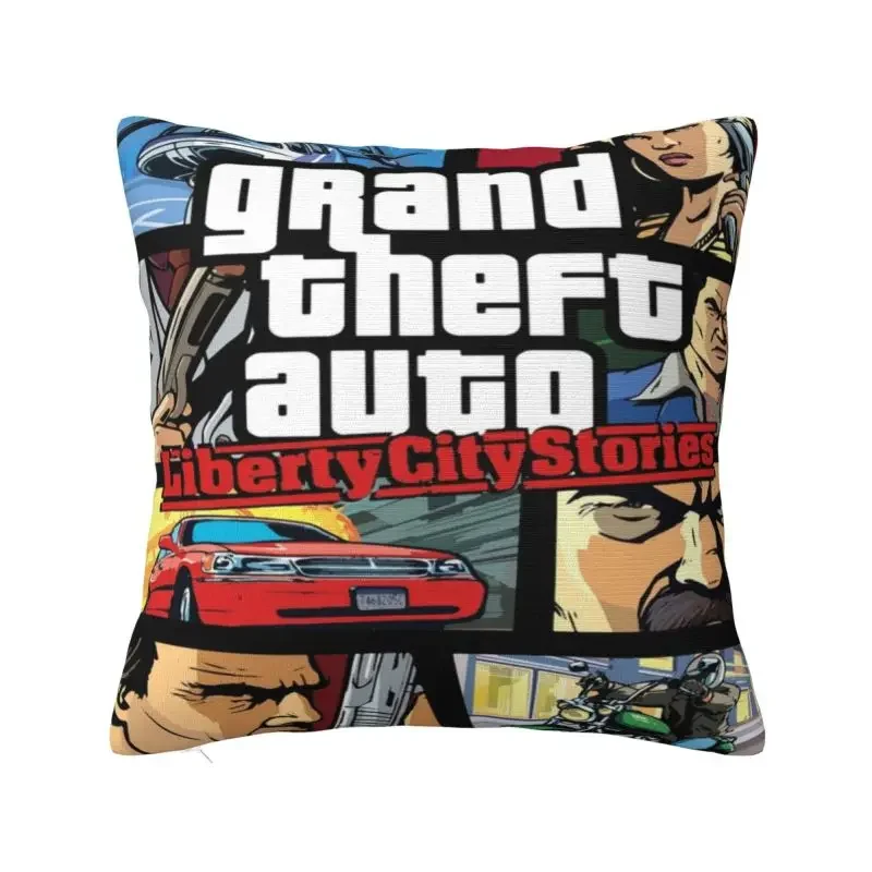 

Grand Theft Auto Liberty City Stories Pillow Cover Decoration Video Game GTA V III Cushion Case Throw Pillow for Sofa Printing