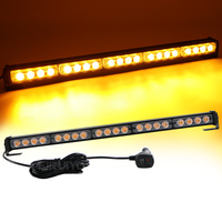 20 LED Warning Light Bar Police Car LED Strobe Emergency Light 12v Beacon Autos Safety Signal Lamp 26 Flash Modes Amber White