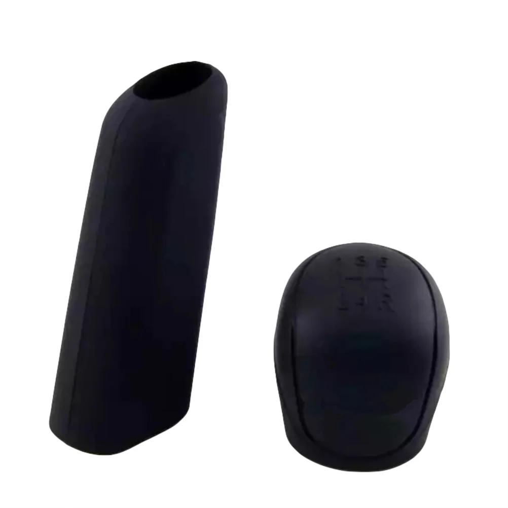 2 Sets Car Silicone Gear Head Hand Brake Cover Car Pendant Gear Cover(Black) knob cover silicone gear protector