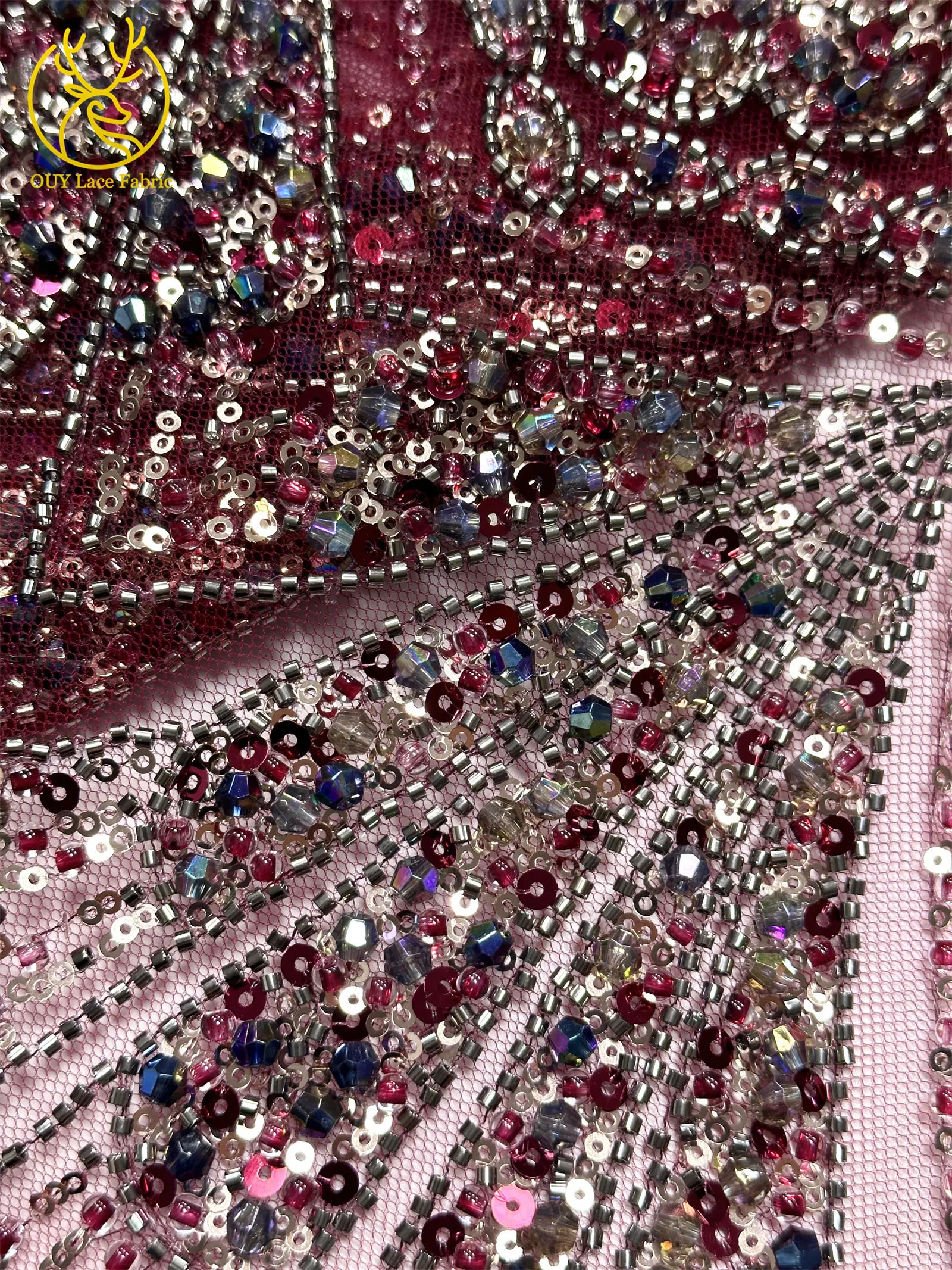 2026 Neuer Afrikanischer Schwer Perlenverzierter Spitzenstoff Hochwertiger Französischer Tüll Pailletten-Spitzenstoff Premium Maßgefertigtes Damen-Abendkleid – Detail 33