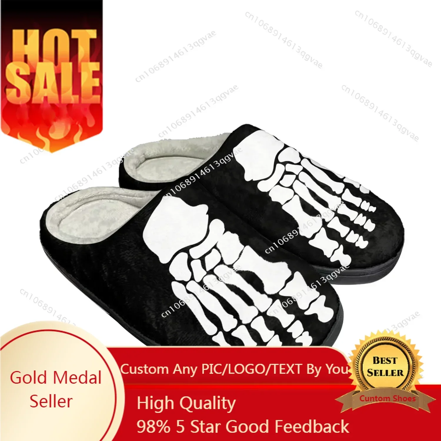 Skeleton Feet Home Cotton Slippers High Quality Mens Womens Plush Bedroom Casual Keep Warm Shoe Customized Thermal Slipper
