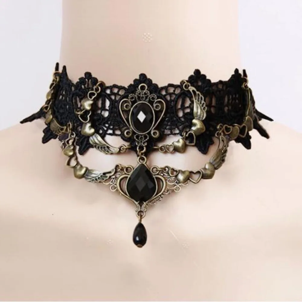 Fashion Black Lace Necklace Sexy Punk Style Personalized Clavicular Chain Gothic Beautiful Jewelry Accessories Daily Life