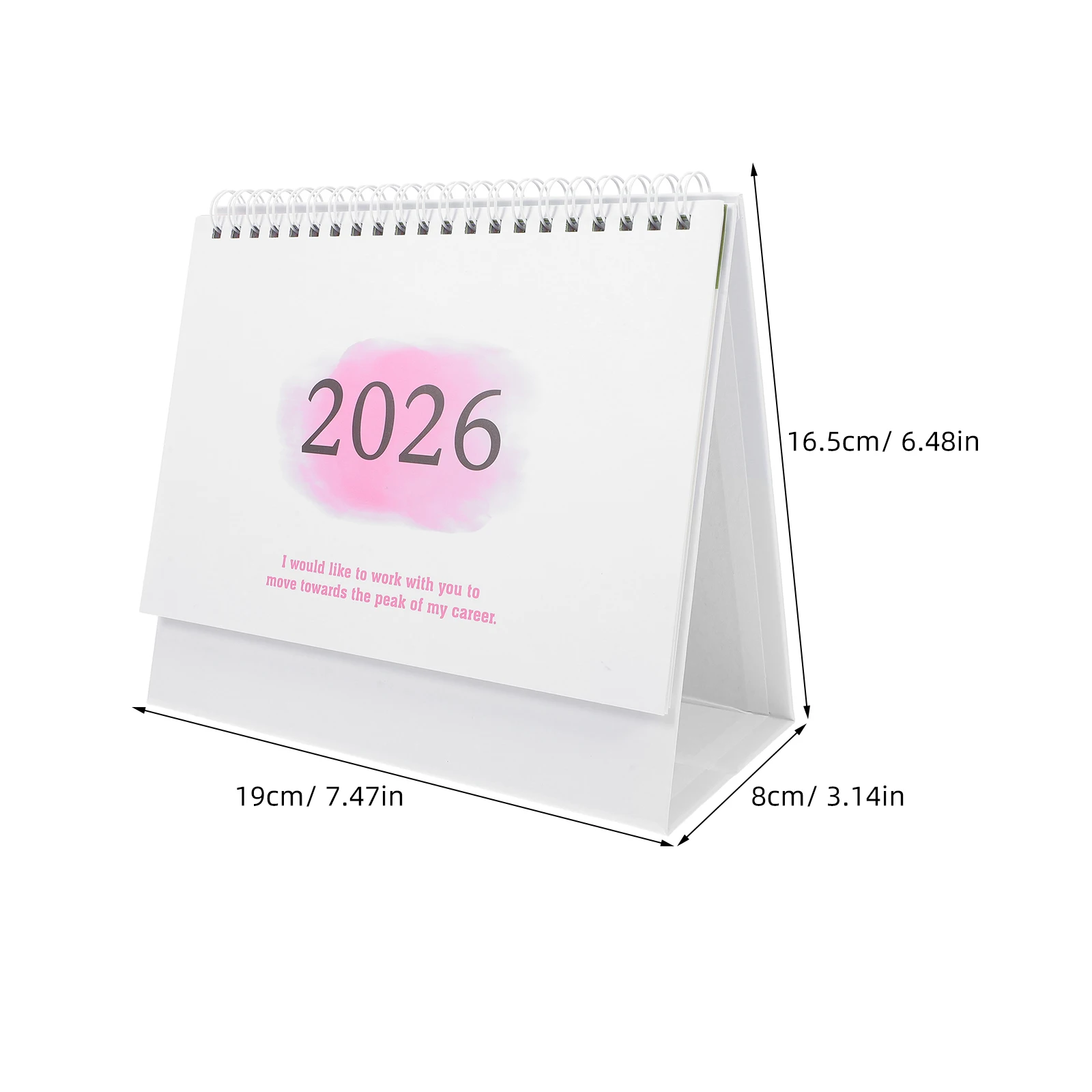 Calendario de escritorio 2026, compacto, rosa, pequeño, con tapa de pie para planificación diaria, organizador de programación, decoración de mesa para el hogar y la Oficina