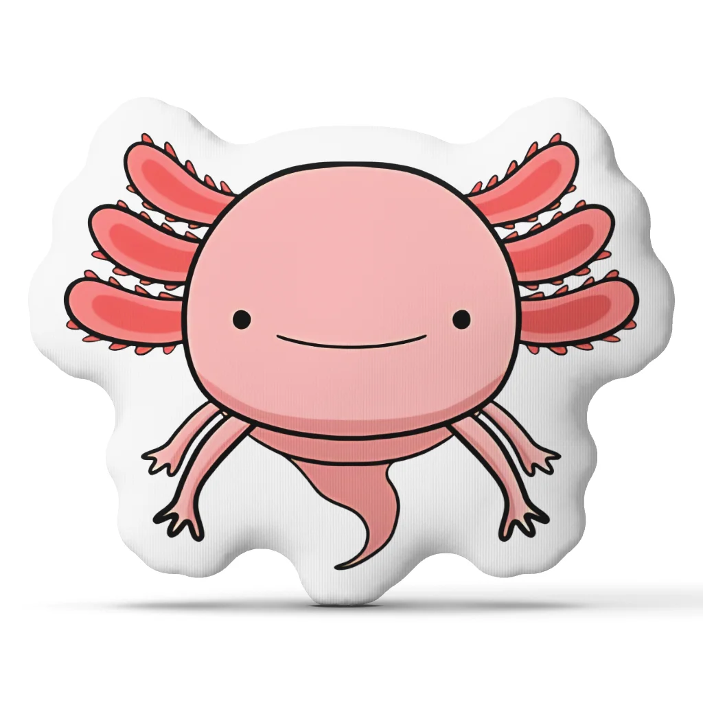 Cute Kawaii Axolotl Shaped Throw Pillow Cartoon Salamander Cushion Stuffed Decorative Pillow for Bedroom Sofa Home Decor