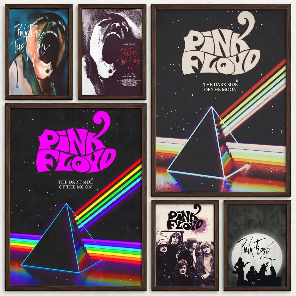 Band Pink Floyd Poster Self‑Adhesive Waterproof PP Poster Coffee House Bar Wall Art Sticker Room Home Decor