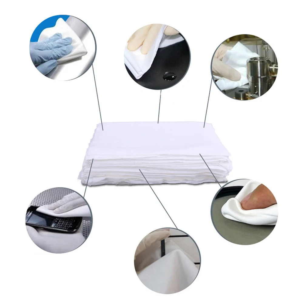 

100Pcs Dust Free Cloth Anti Static Microfiber Cleaning Cloth High Temperature Resistant for Semiconductor Electronics Optical