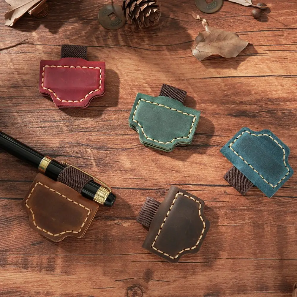 

Leather Bookmark Pen Clip Retro Reinforced Notebook Marker Handmade Double-sided Magnetic Buckle Magnet Clip Gift