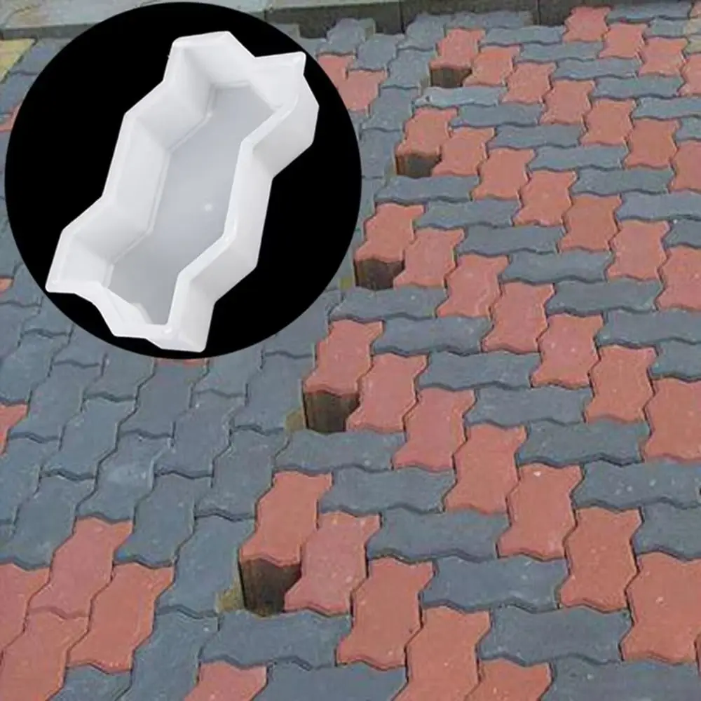 1Pcs Waves Shaped Paving Brick Mould Plastic DIY Stepping Stone Paver Reusable Concrete Path Maker Mold
