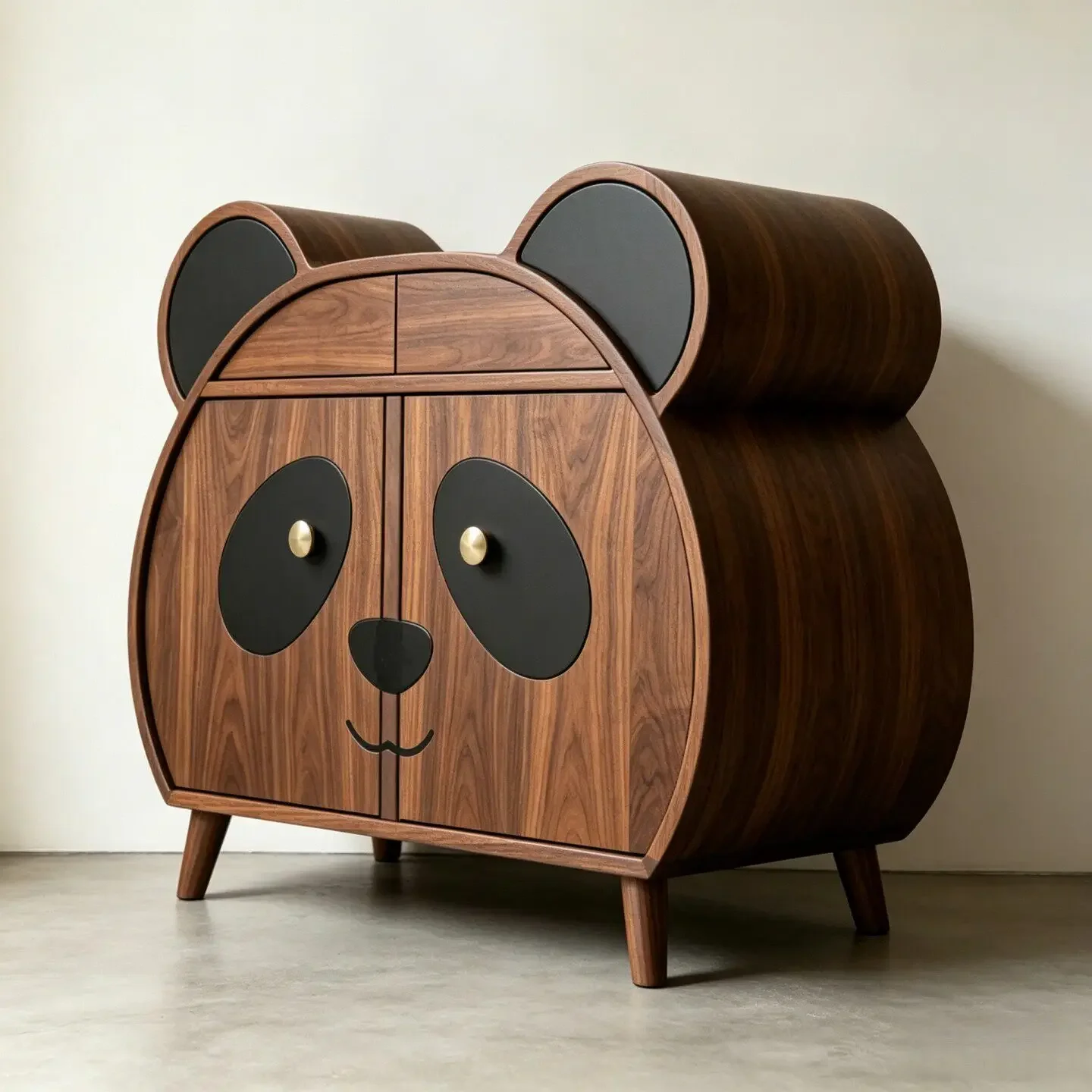VC cute panda shape dining side cabinet Song's aesthetics cartoon simple furniture