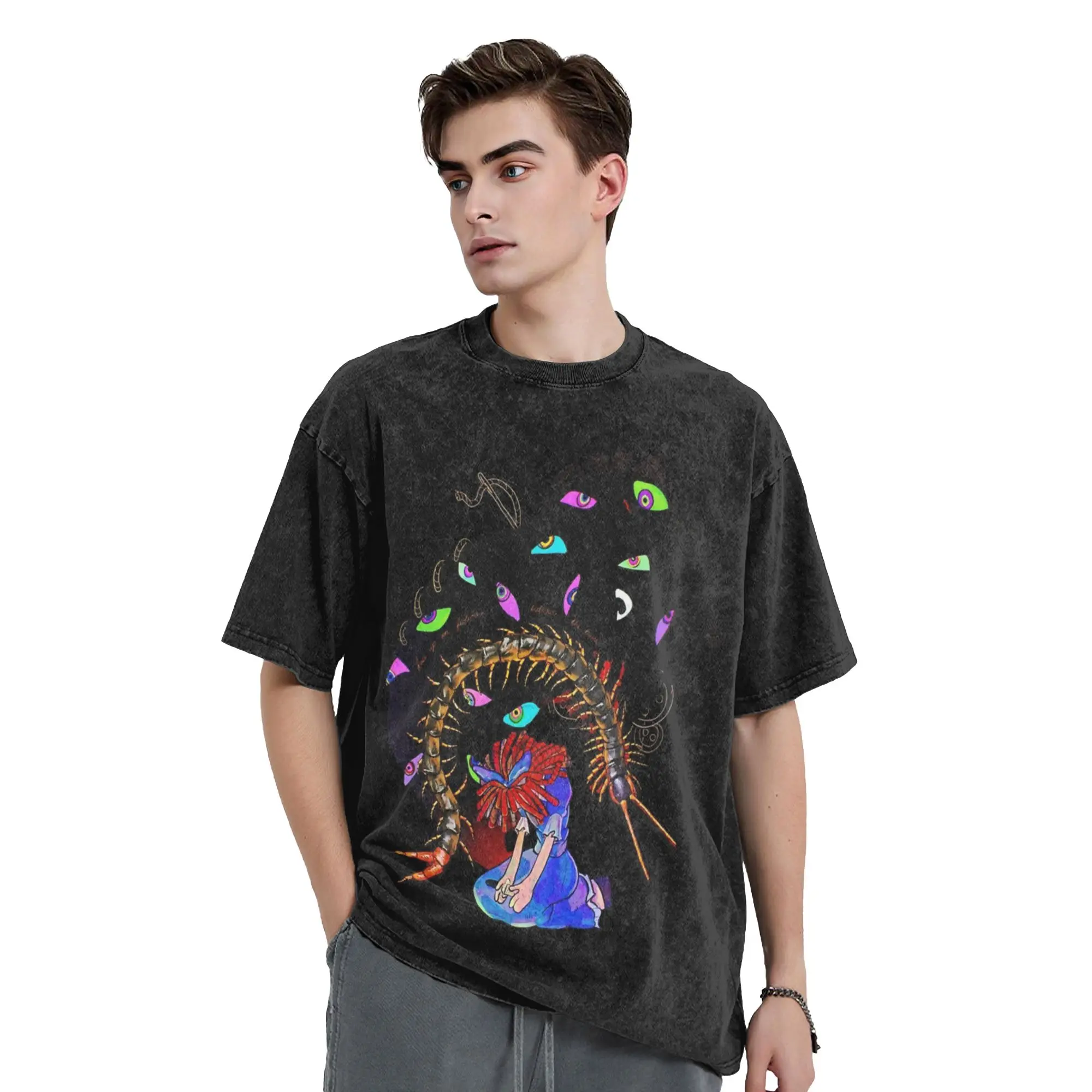 Cartoon Digitals Circus Washed T Shirts Streetwear Vintage T-Shirt  Tee Shirt Men Women Cotton Oversize Printed