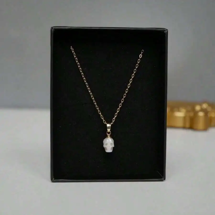 

3D Skull Pendant Necklace Resin Carved Gothic Punk Jewelry For Adults
