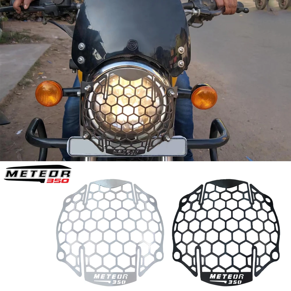 

Абажур для Royal Enfield Meteor 350 2021 2022, мотоциклетная сотовая форма, металлическая решетка для фар, защитная крышка