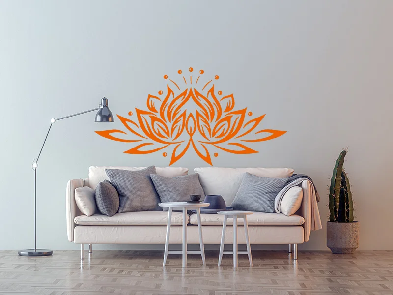 Vinyl Wall Decal Bedroom Sticker Lotus Flower Yoga Studio Bohemian Decor Z205