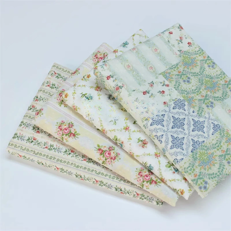 145x50cm Cotton Cut Fabrics for DIY Handcrafted Children's Clothing and Dressmaking - Floral Print Patchwork Material
