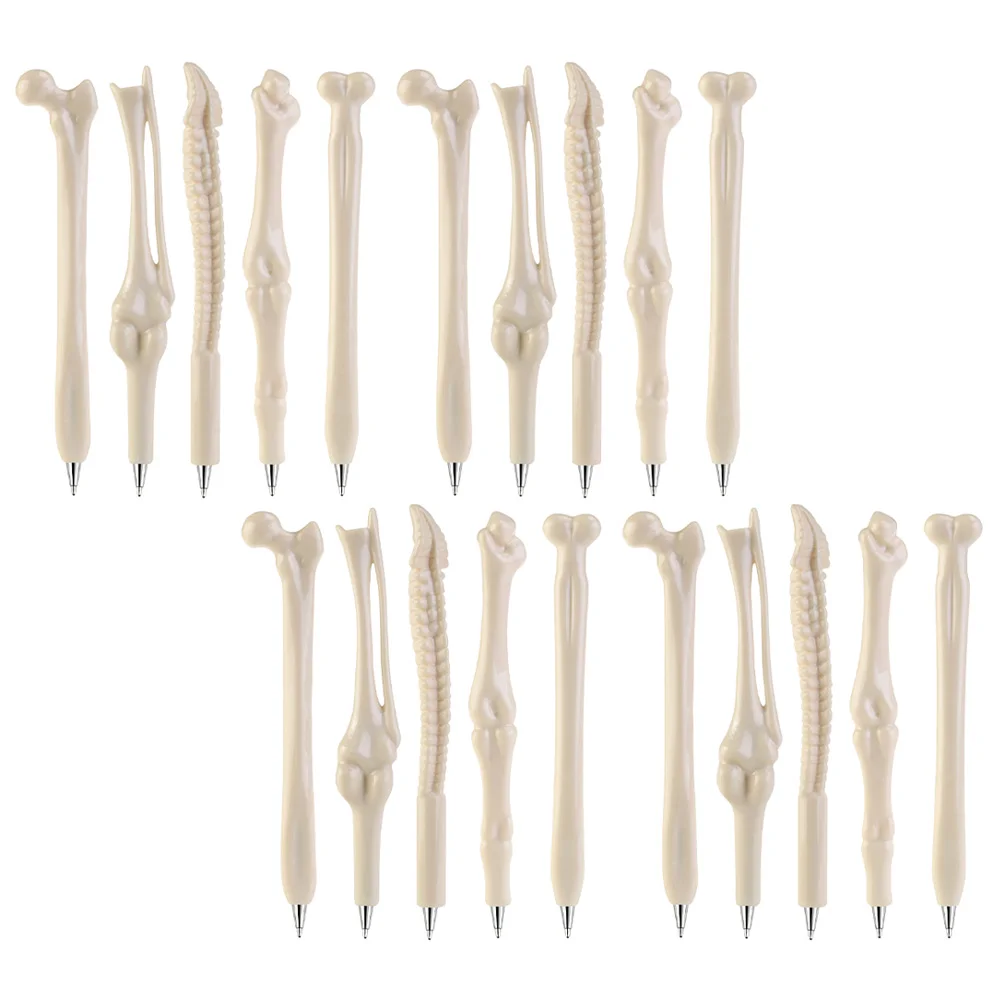 20 Pcs Bone Ballpoint Pen Writing Pens Pencils Unique Gel Halloween Students Ball-point