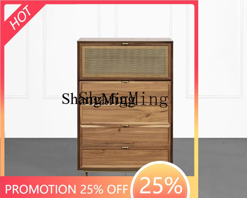 

ZYY light luxury solid wood chest drawers kitchen bedroom storage wooden dining side cabinet modern simple living room locker