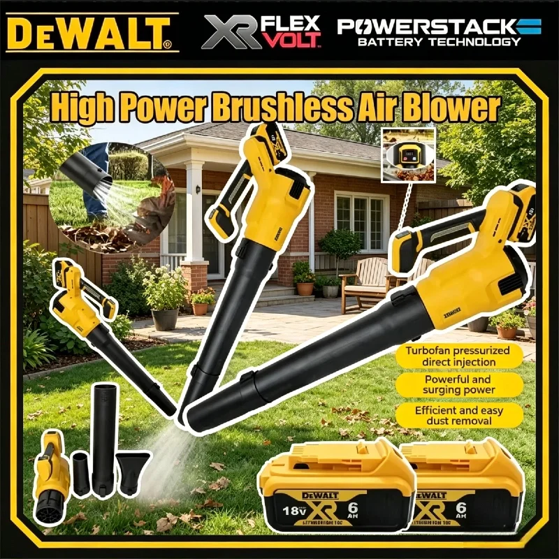 

DeWALT High Speed Brushless Air Blower – 3 Gears Powerful Cordless Electric Tool for Leaf Blowing, Snow Clearing & Dust Removal