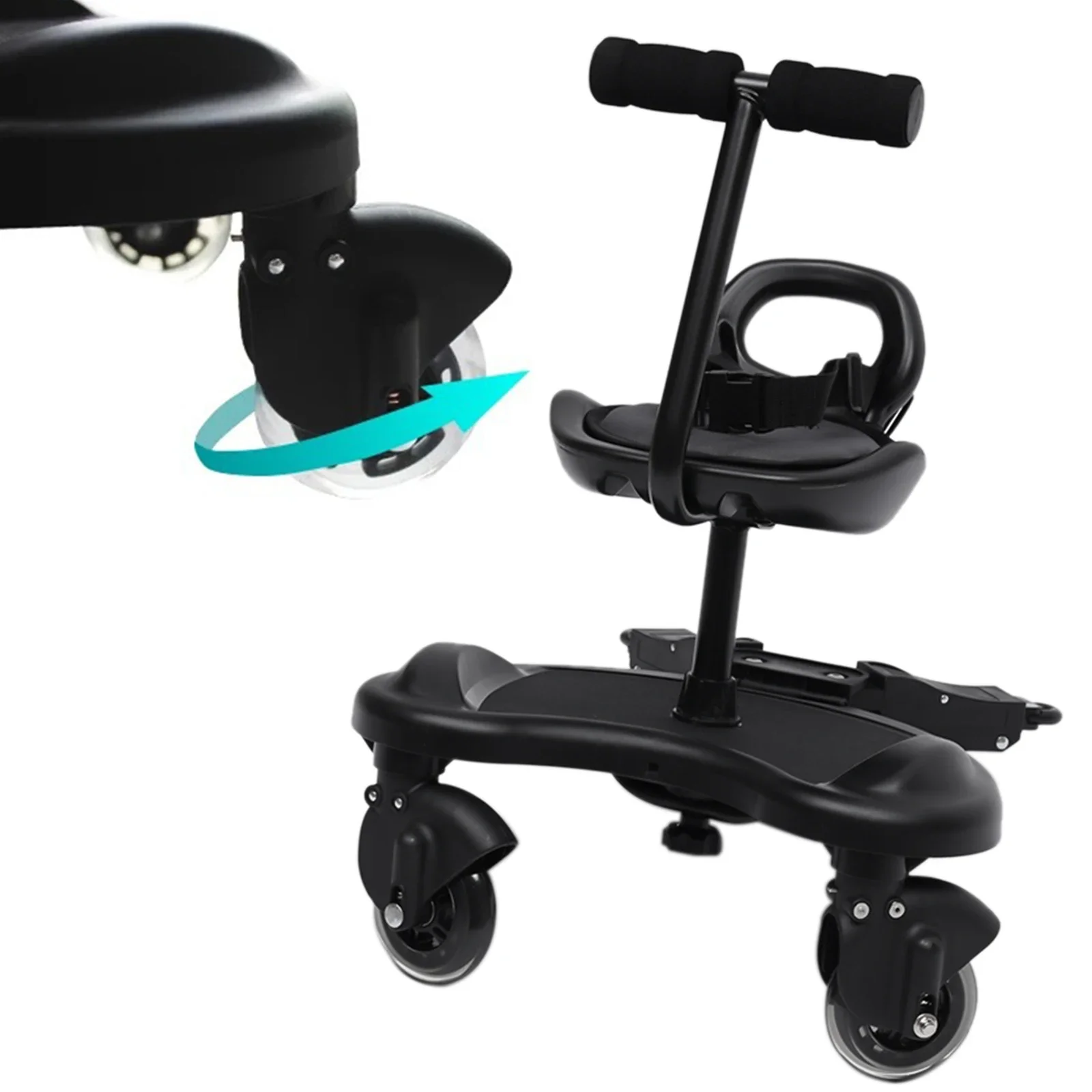

Universal Scooter Board Stroller Board with Detachable Seat and Non-Slip Pedal Max Load Bearing Capacity 55.12lbs