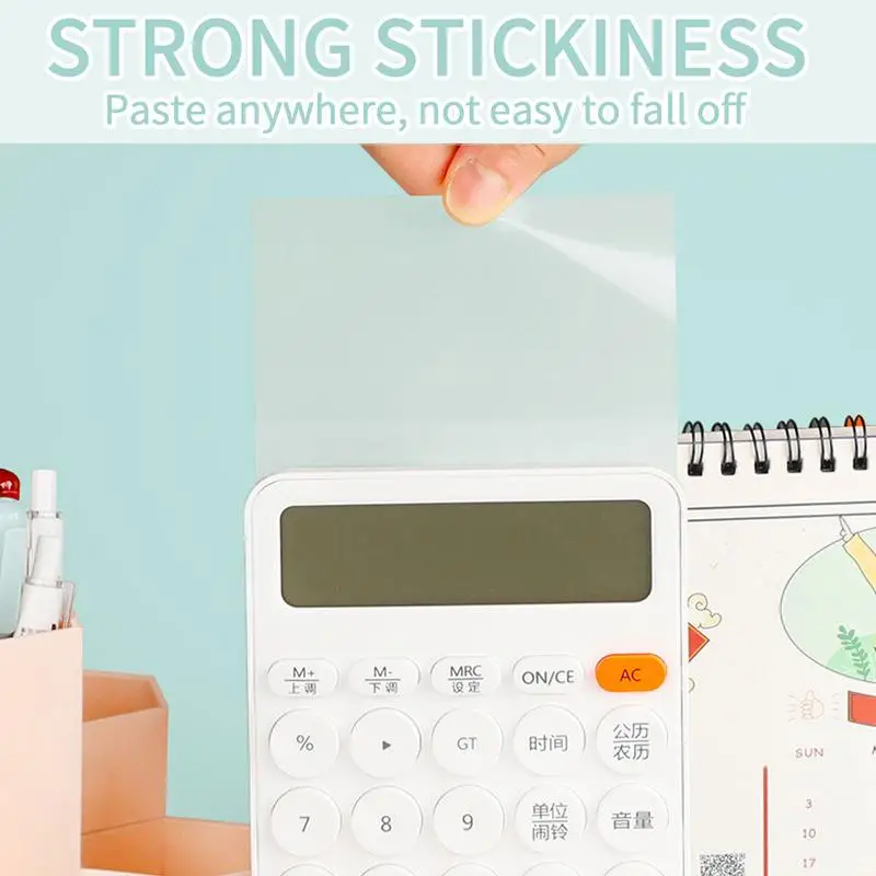 Clear Sticky Notes 50 Sheets Waterproof Transparent Sticky Notes Waterproof Translucent Sticky Note Pads Book Markers Stickers