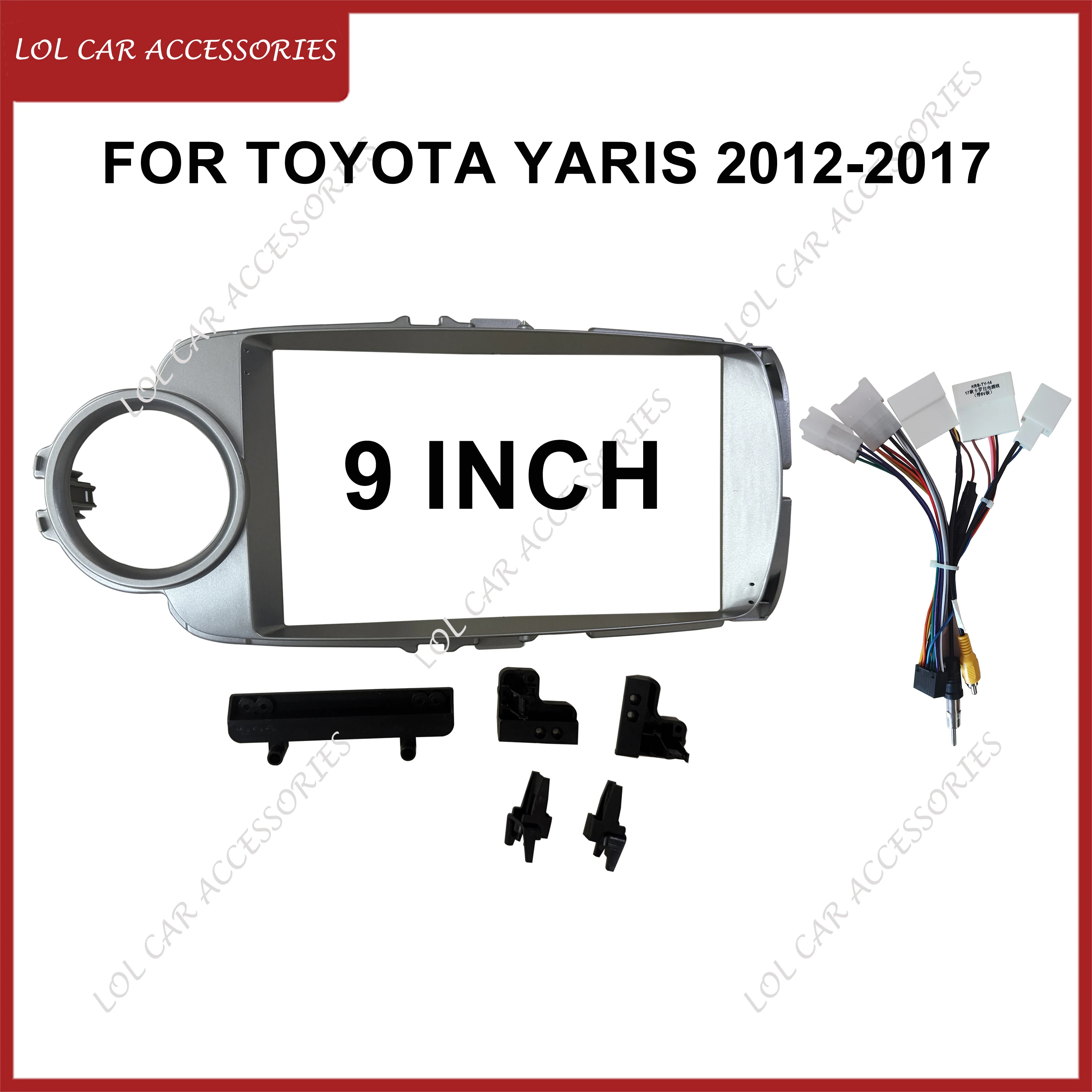 

9 Inch For TOYOTA Yaris 2012-2017 Car Radio Stereo Android GPS MP5 Player 2 Din Head Unit Fascia Casing Frame Dash Cover