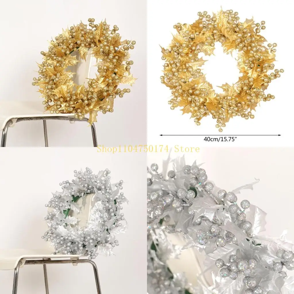 

Рождественский искусственный венок, золото, серебро, пена, порошок, фруктовая подвесная гирлянда, лидер продаж