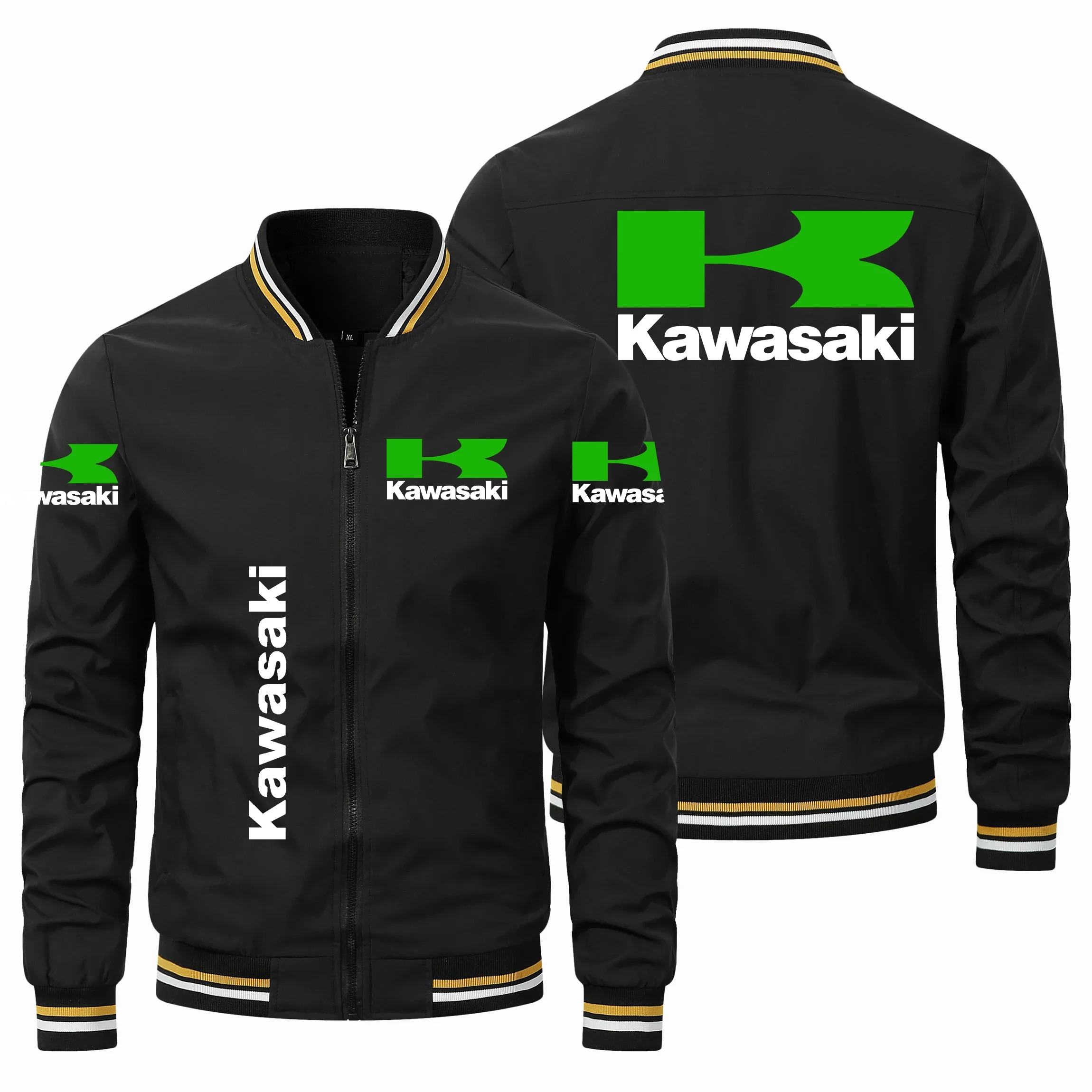 2025 Men's Hoodie Zipper Shirt Kawasaki Logo Printed Motorcycle Racing Jacket Casual Jacket Kawasaki Clothing