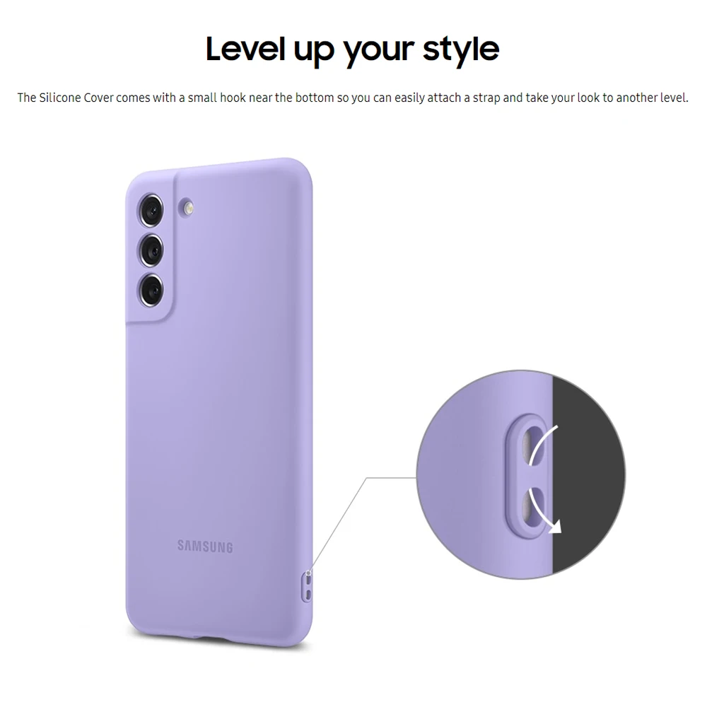 For Samsung Galaxy S21 FE Original silicone case S21FE certified products Skin friendly S 21FE Shockproof phone cover
