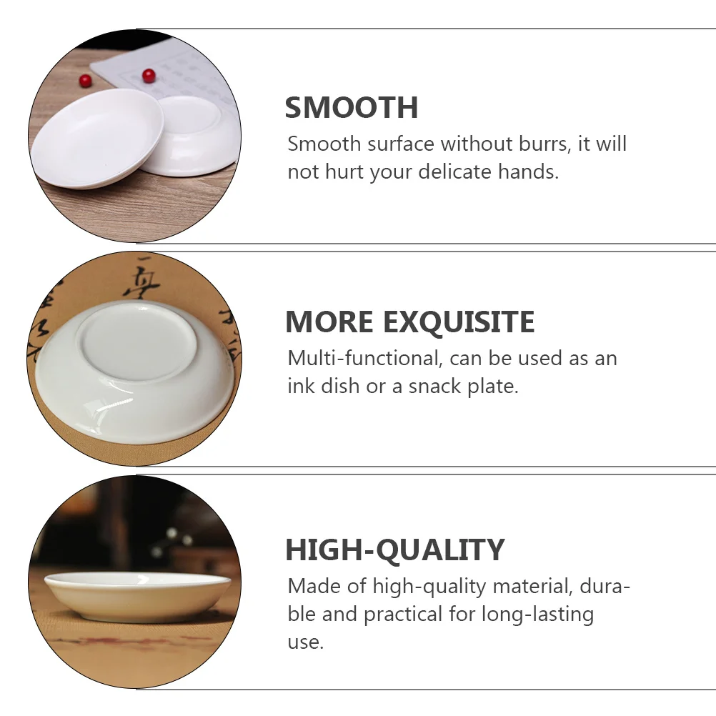 

12Pcs Ceramic Ink Dishes Practical Multi-Function Ink Plates for Calligraphy Brush Holders Painting Study Calligraphy Brush Tray