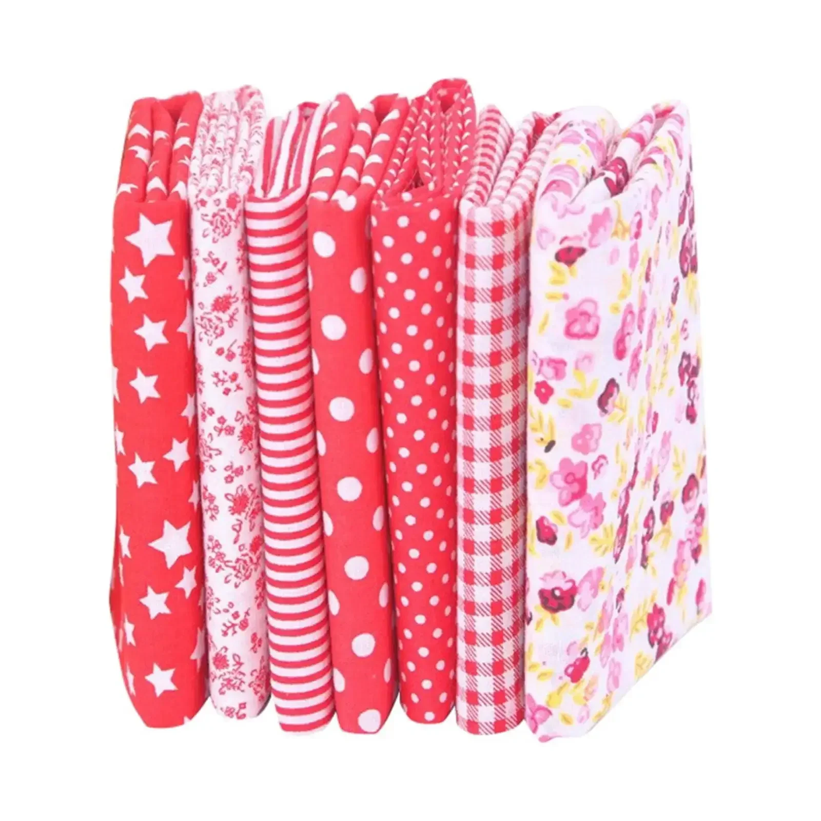 

FNGZ Diy Knitting Clearance Promo Cotton Crafts Fabric Bundle Patchwork Squares Quilting Sewing Patchwork DIY 7PCS Red