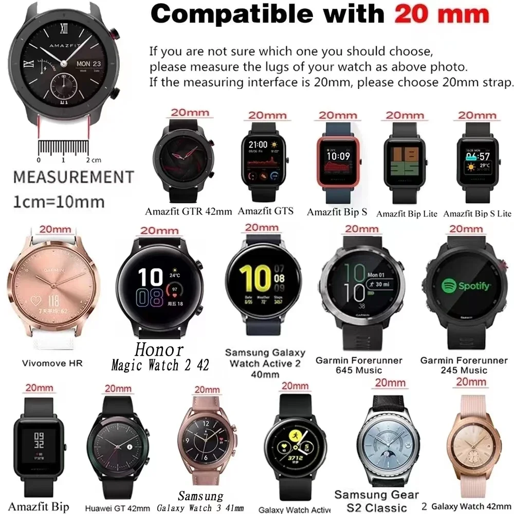 Ремешок для умных часов 20 мм для Xiaomi Amazfit GTS3 GTS 2 Mini Smartwatch, кожаный ремешок GTS2 2e GTS 3 GTR 42 мм, браслет Bip, ремешок для часов