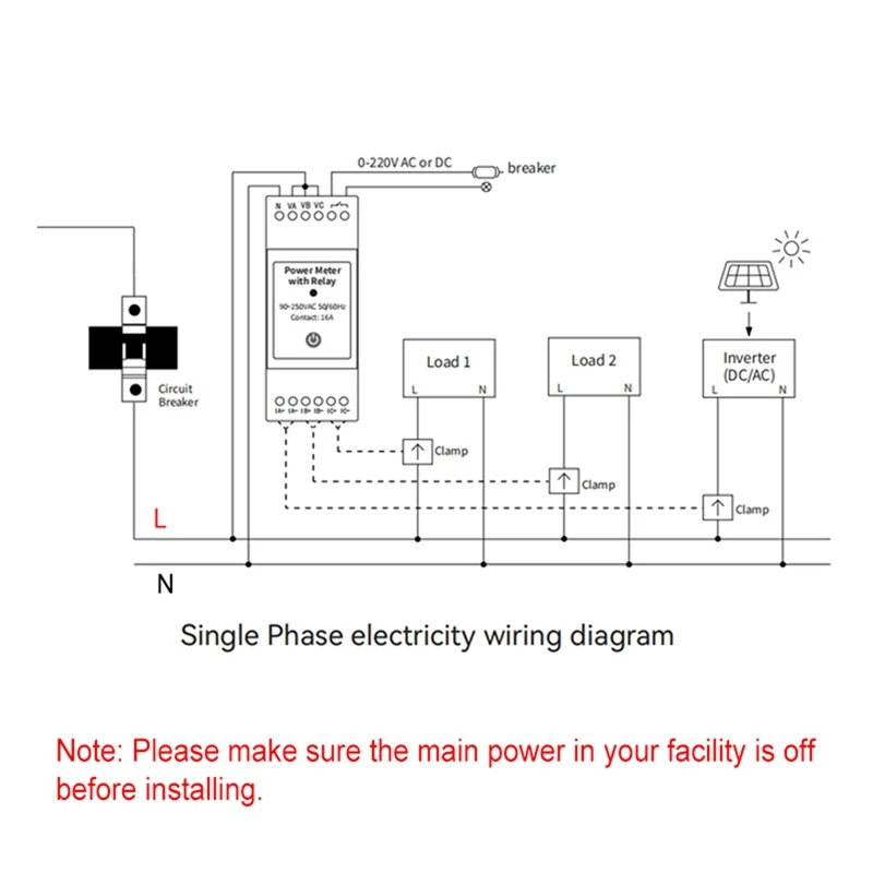 Tuya Smart Wifi 3 Phase Energy Monitor With 80A Clamp CT Bidirectionl App Monitor Power Consumed&Electricity Statistics