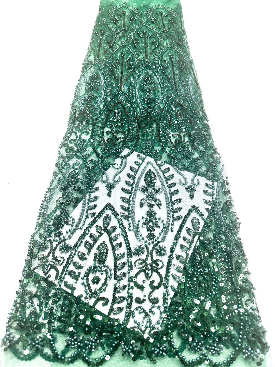 

Африканское кружевное полотно с бисером 2026: высококачественная нигерийская ткань с пайетками, французские кружева для пошива праздничных платьев, 5 ярдов