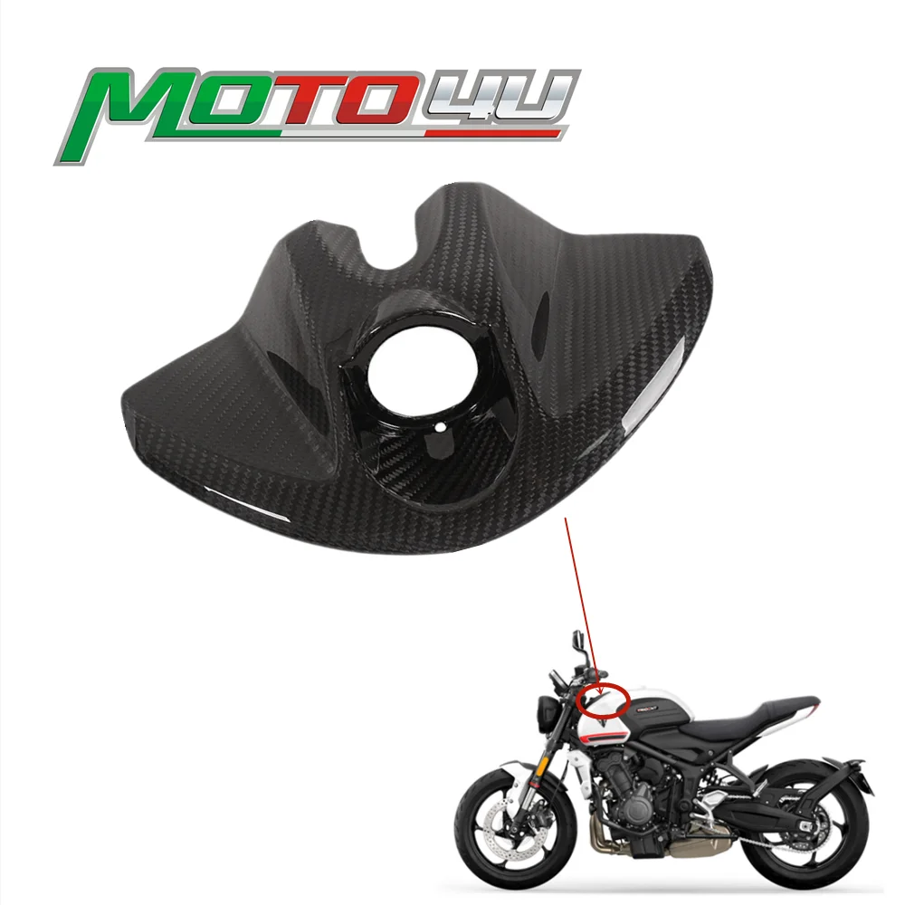 

For Triumph Trident 660 Trident660 2021 2022 2023 100% Carbon Fiber Lgnition barrel shroud Motorcycle Key Tank Guard Cover