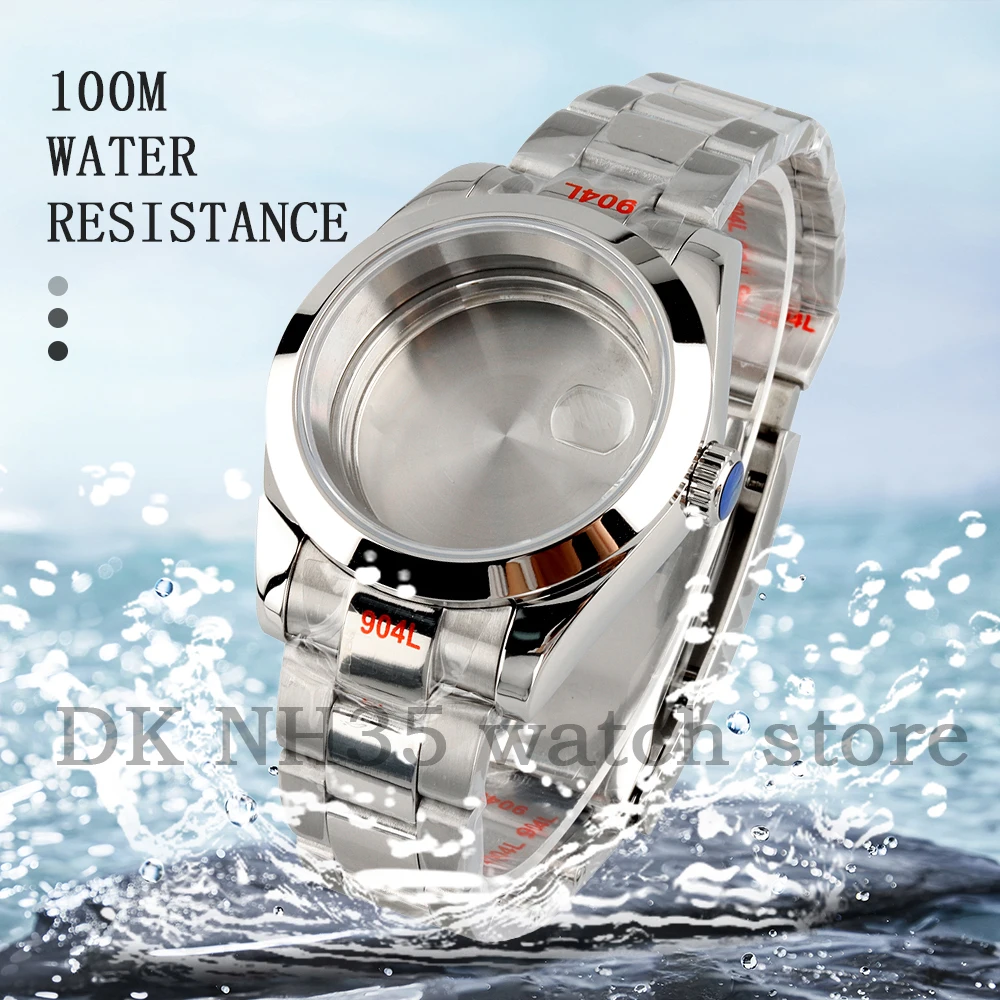 

Black/Silver 36mm 39mm Watch Case For NH35/NH36 Movement 28.5mm Dial Waterproof Oyster Bracelet Stainless Steel Datejust Case