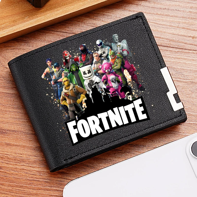 Fortnites Men's Wallets Game Fortress Night PU Leather ID Card Holders Multi-card Slot Folding Short Coin Purses Boys Xmas Gift