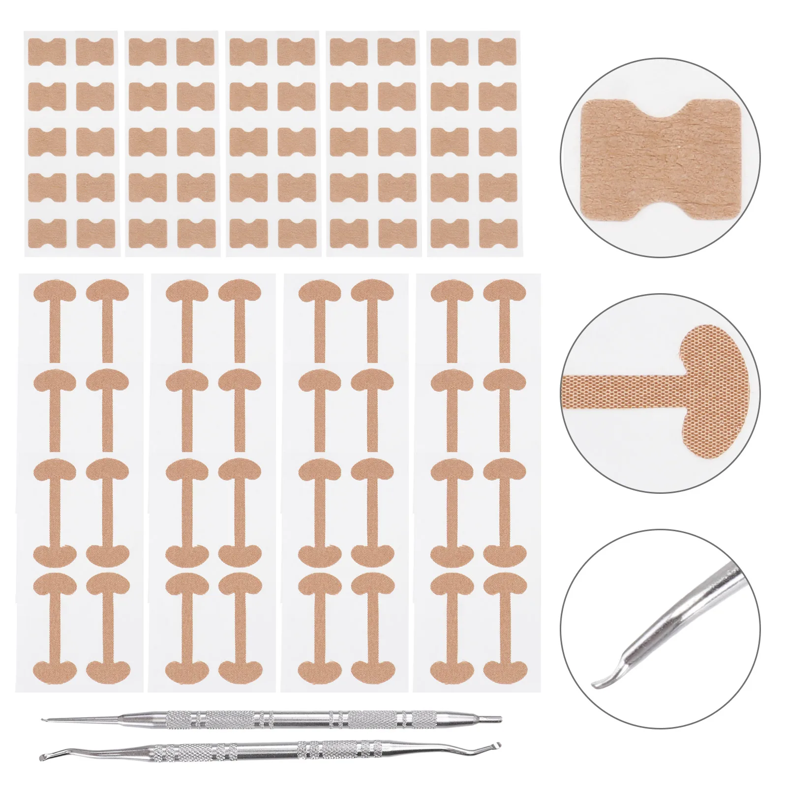 

Ingrown Toenail Corrector Set Sticker Tool Non woven Fabric Applique Stainless Steel Curved Spoon Design Toe Nail