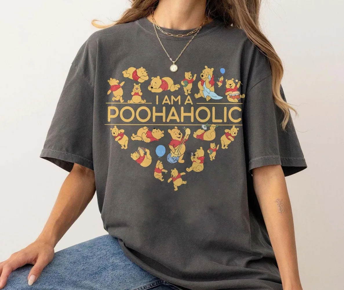 Ich bin ein Poohaholic-Shirt Winnie The Pooh-Shirt Pooh-Bär-Shirt Disney Family Matching Tee Coole Geschenkideen Männer Frauen