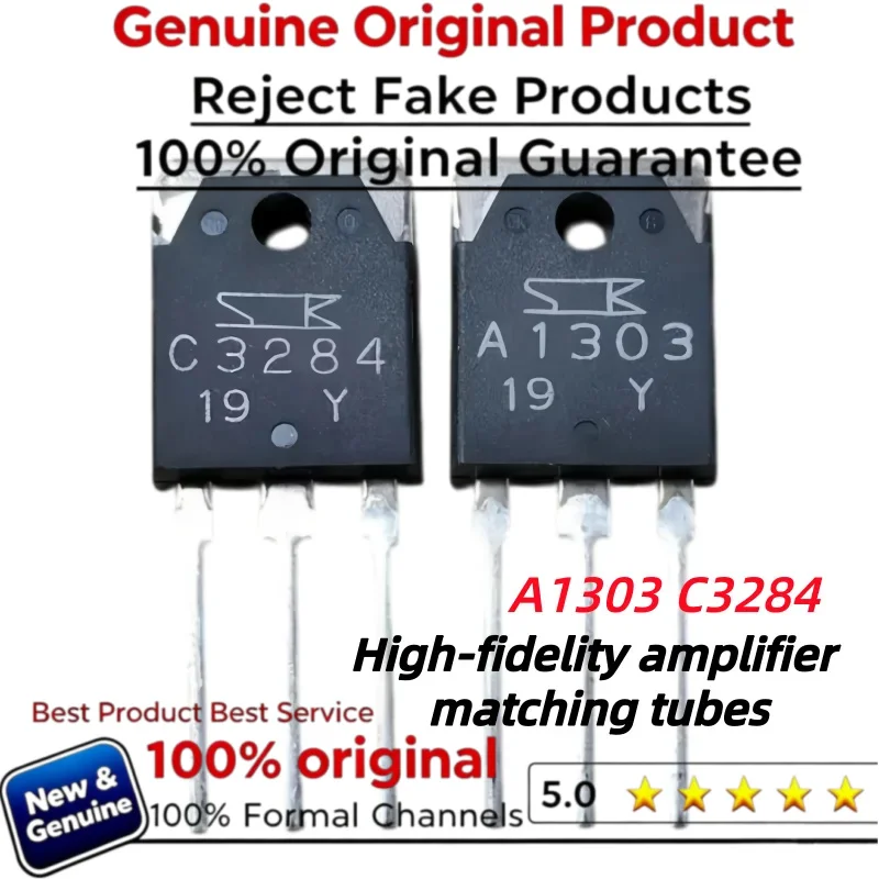 2-5-10pair A1303 C3284 new Original SANKEN 2SA1303-Y 2SC3284-Y Transistor 2SA1303 2SC3284 Audio power amplifier pair tube TO-3P