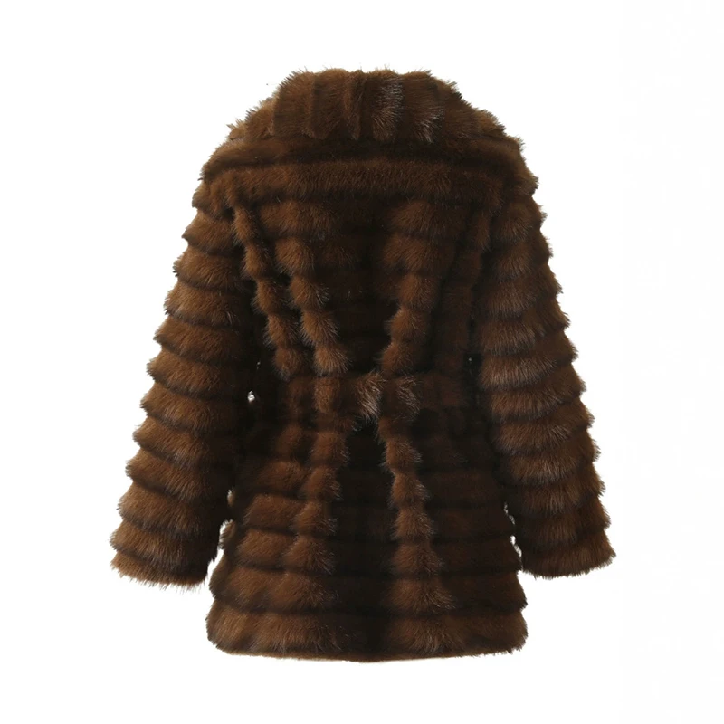 عالية الجودة فروي مصمم الأزياء اقتصاص فو الفراء معاطف وسترات المرأة رقيق معطف فوقي مع الشتاء الفراء سترة معطف الفرو