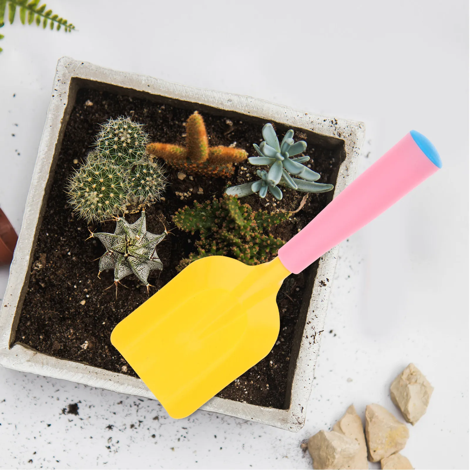 1Set Kids Gardening Tools Set Bright Color Lightweight Garden Shovel Rake Watering Can for Backyard Beach Park Planting Weeding