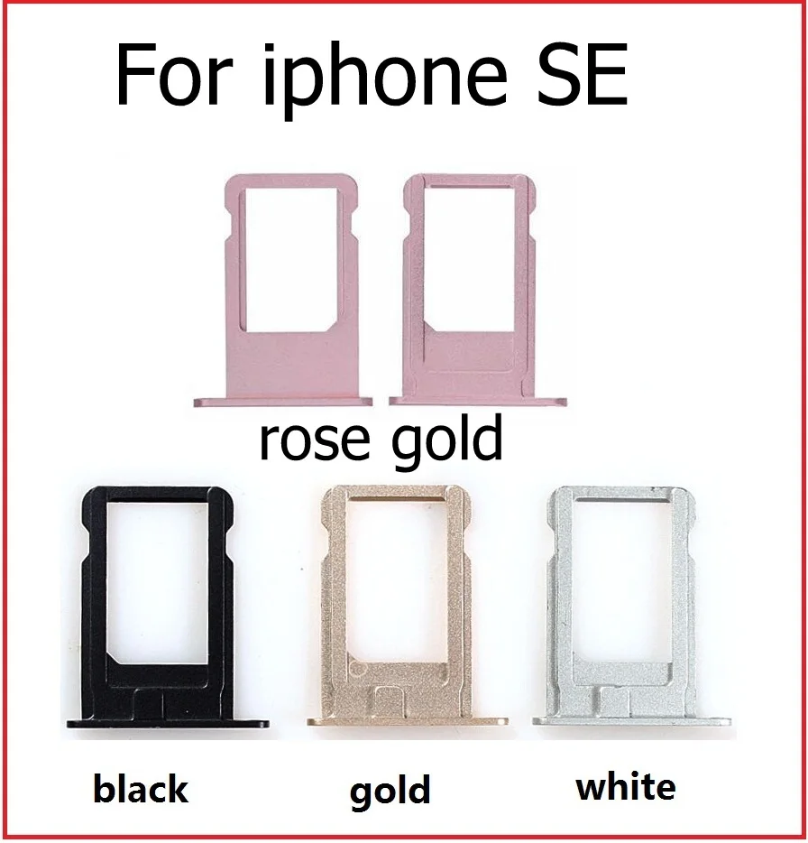 Genuine new Sim Card Tray & Sim card adapter for iPhone 4 4s 5 5S se sim card Slot Holder Gold silver black colors replacement